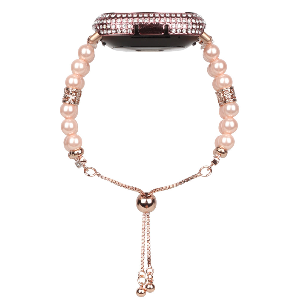 20mm Watch Band for Fitbit Versa 3 Adjustable Stretch Jewelry Wristband Handmade Pearl Watch Strap for Women Girl 20mm Watch Band for Fitbit Versa 3 Adjustable Stretch Jewelry Wristband Handmade Pearl Watch Strap for Women Girl